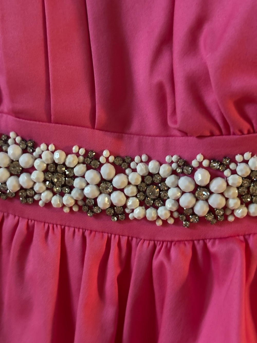 Lilly Pulitzer Pink Strapless Pearl-Embellished Faux-Wrap Dress - Picture 11 of 12